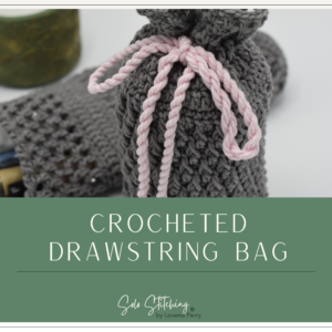 Crocheted drawstring bag